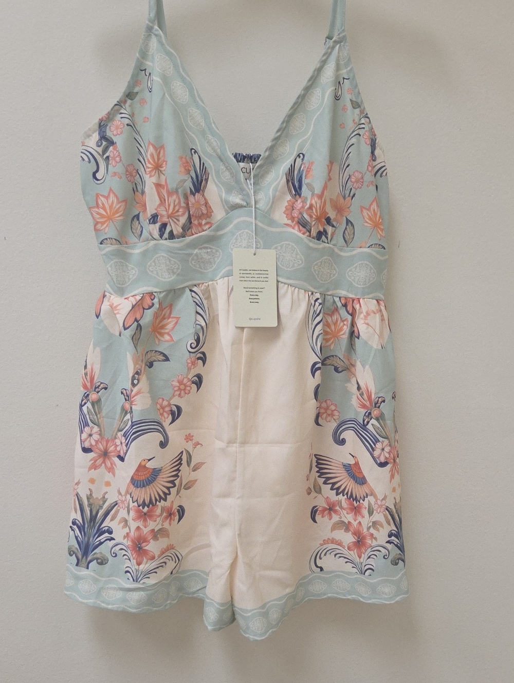 Cupshe Pastel Floral Jumper in Light Blue & Peach